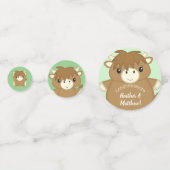 スコティッシュハイランド牛の赤ちゃんシャワーグリーン コンフェッティ (正面)