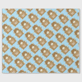 スコティッシュハイランド牛の赤ちゃんシャワーブルー ラッピングペーパー (フラット)