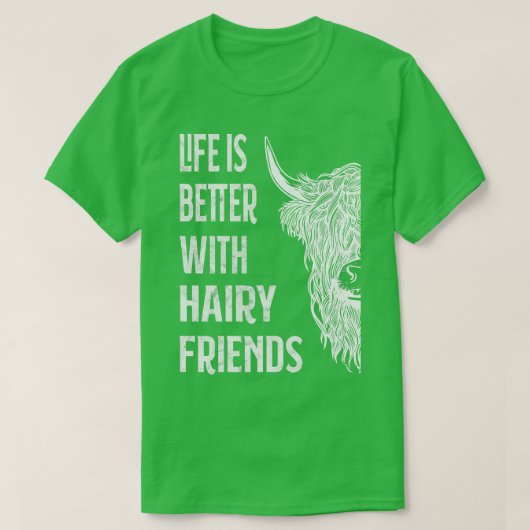スコティッシュハイランド牛農家牛牛飼育者 Tシャツ (デザイン正面)