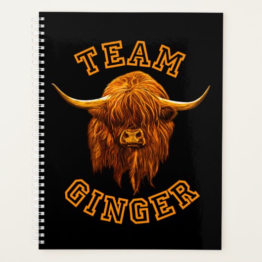 スコティッシュハイランド祝牛チームジンジャー プランナー手帳 (正面)