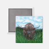 スコティッシュハイランド絵画カウズ マグネット (正面/裏面)