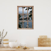 スコティッシュハーバービュー（窓から） ポスター (キッチン)