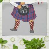 スコティッシュバグパイプキャットルイスワーイン キッチンタオル (折り畳み)