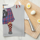 スコティッシュバグパイプキャットルイスワーイン キッチンタオル (四つ折り)