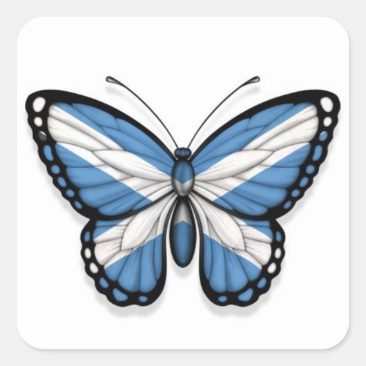 スコティッシュバタフライ国旗 スクエアシール (正面)