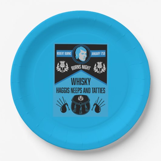 スコティッシュバーンズすごいナイト ペーパープレート (正面)