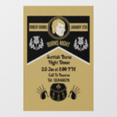 スコティッシュバーンズナイトディナー招待状 ウィンドウサイン (シート)