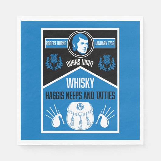 スコティッシュバーンズナイト スタンダードランチョンナプキン (正面)