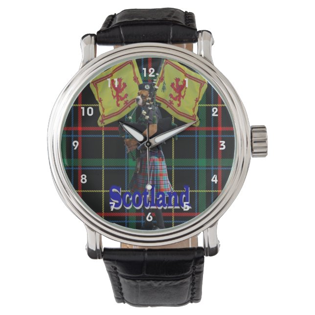 スコティッシュパイパーオンタータンチェック 腕時計 (正面)