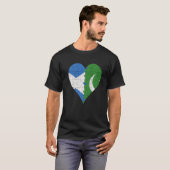 スコティッシュパキスタン国旗のハート Tシャツ (正面フル)