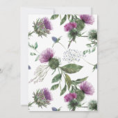 スコティッシュパープルシスルウォーターカラーブライダルシャワー 招待状 (裏面)