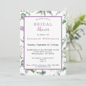 スコティッシュパープルフラワーズウォーターブライダルシャワー 招待状 (スタンド正面)