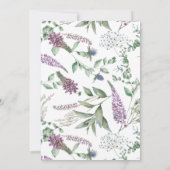 スコティッシュパープルフラワーズウォーターブライダルシャワー 招待状 (裏面)