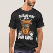 スコティッシュビーフカウハイランド牛は私のスピリットアニメーション Tシャツ (正面)