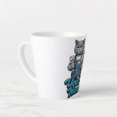 スコティッシュフォールドの可愛い猫の配管工 名前入り カフェラテマグ (左アングル)