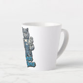 スコティッシュフォールドの可愛い猫の配管工 名前入り カフェラテマグ (右アングル)