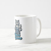 スコティッシュフォールドの愛らしい猫の配管工 名前入り コーヒーマグカップ (正面右)