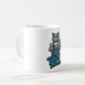 スコティッシュフォールドの愛らしい猫の配管工 名前入り コーヒーマグカップ (正面左)