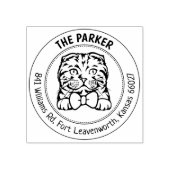 スコティッシュフォールドキャットファミリー差出人住所 ラバースタンプ (インプリント)