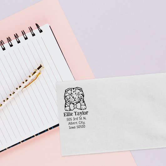 スコティッシュフォールドキャット差出人住所ペット ラバースタンプ