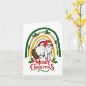 スコティッシュフォールドメリークリスマス カード (黄色い花)