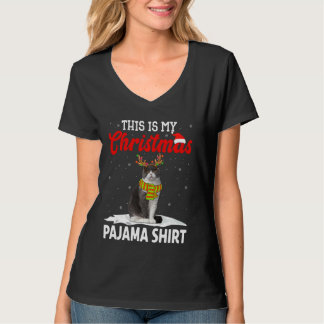 スコティッシュフォールド猫のクリスマスパジャマ Tシャツ