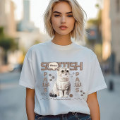 スコティッシュフォールド猫・ミニマルなコージー猫・猫の親 Tシャツ