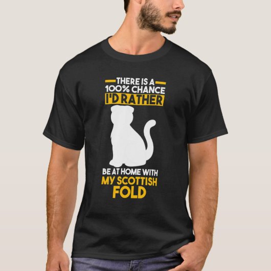 スコティッシュフォールド猫 Tシャツ (正面)