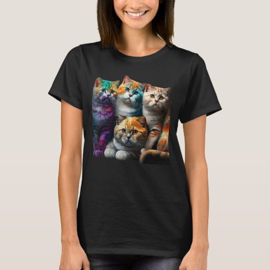 スコティッシュフォールド猫 Tシャツ (正面)