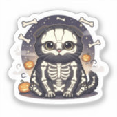 スコティッシュフォールドSkeleton Cat （スケルトン猫） シール (正面)