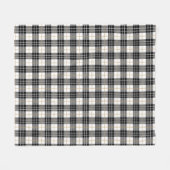 スコティッシュブラック&金ゴールドタータンチェックプレイド フリースブランケット (正面(横))