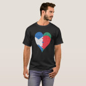 スコティッシュベンガル国旗のハート Tシャツ (正面フル)