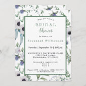 スコティッシュホワイトアルパインフラワーズブライダルシャワー 招待状 (正面/裏面)