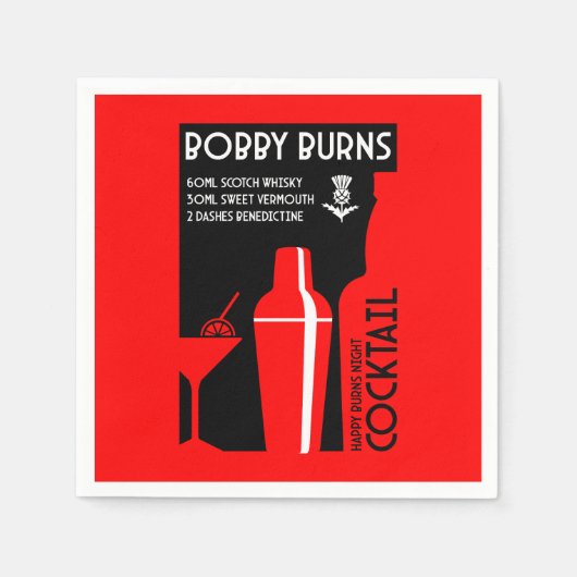 スコティッシュボビー・バーンズ・ウイスキー・カクテル スタンダードカクテルナプキン (正面)