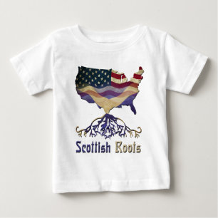 スコティッシュルーツUSA国旗の伝統 ベビーTシャツ