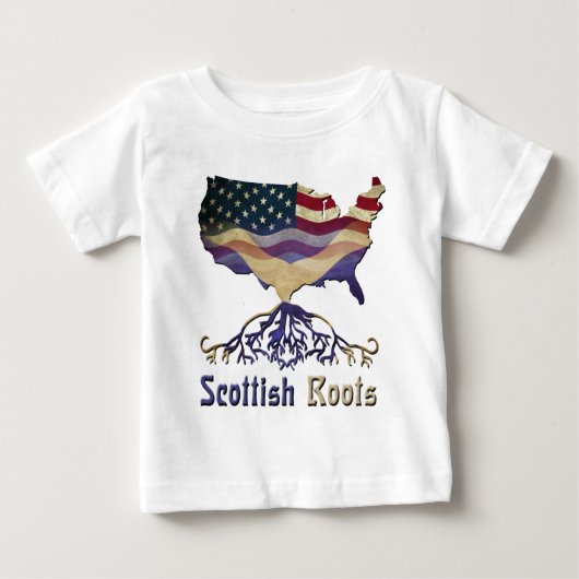 スコティッシュルーツUSA国旗の伝統 ベビーTシャツ (正面)