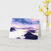 スコティッシュロッチ水色絵画のグリーティングスカード カード (黄色い花)