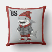 スコティッシュ変装のサメ – 魅力的タータンチェックサメ クッション (裏面)