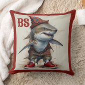 スコティッシュ変装の怖いサメ – タータンチェックサメ クッション (ブランケット)