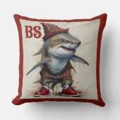 スコティッシュ変装の怖いサメ – タータンチェックサメ クッション (正面)