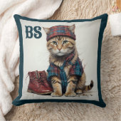 スコティッシュ変装の猫たち魅力的-タータンチェック猫 クッション (ブランケット)