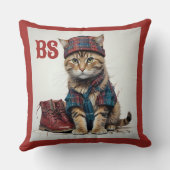 スコティッシュ変装の猫たち魅力的-タータンチェック猫 クッション (裏面)