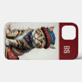 スコティッシュ変装の猫たち魅力的-タータンチェック猫 Case-Mate iPhoneケース (裏面 (横))