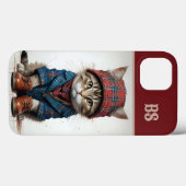 スコティッシュ変装の猫たち魅力的-タータンチェック猫 Case-Mate iPhoneケース (裏面 (横))