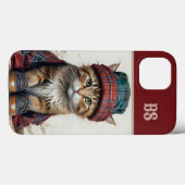 スコティッシュ変装の猫たち魅力的-タータンチェック猫 Case-Mate iPhoneケース (裏面 (横))