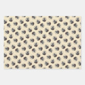 スコティッシュ絵を描・テリアのブラックオリジナルドッグアート ラッピングペーパーシート (正面)