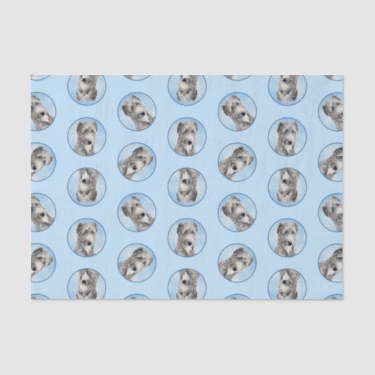 スコティッシュ絵を描・ディアハウンドのグレーオリジナルドッグアート 薄葉紙 (正面)