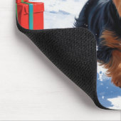 スコティッシュ走・テリアの雪とクリスマスハット マウスパッド (コーナー)