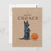 スコティッシュ・テリアがお菓子を食べに! ポストカード (正面/裏面)