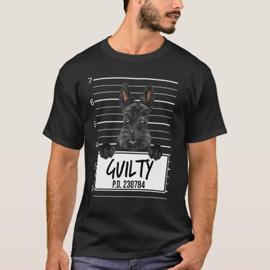 スコティッシュ・テリアの前科ある犬のマグショット Tシャツ (正面)